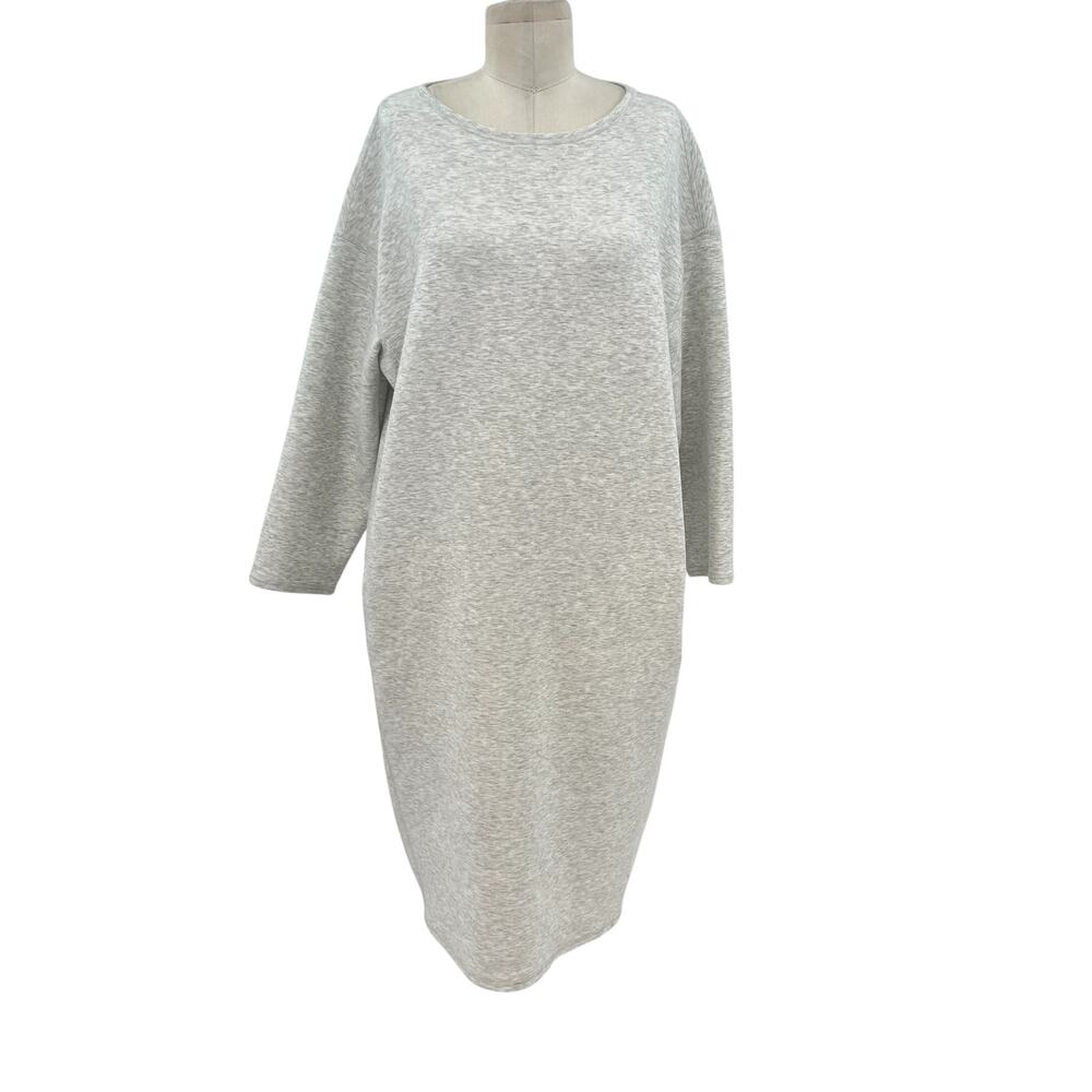 Lafayette 148 New York Shift Dress Long Sleeve Cotton‎ Gray Size Medium